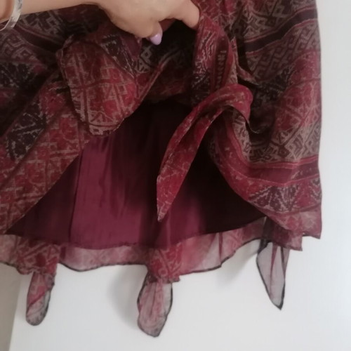 Peruvian Connection silk skirt new, colorful warm tones