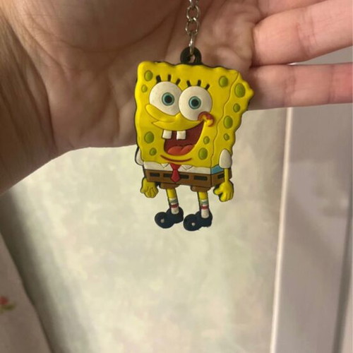 Spongebob SquarePants keychain used, 3D, black and yellow