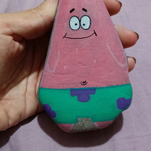 Painted stone with Patrick made to order