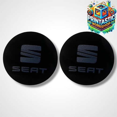 Seat 69mm cup holder covers new, gloss black plexiglass set of 2
