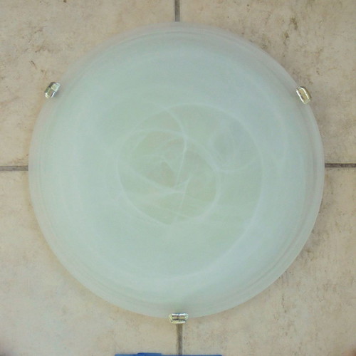 Ceiling light milky two-light plafonnier, 40 cm diameter