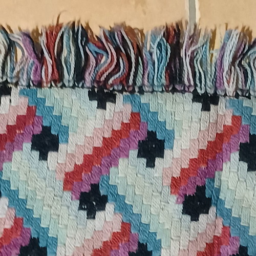 Handmade embroidered rug like new