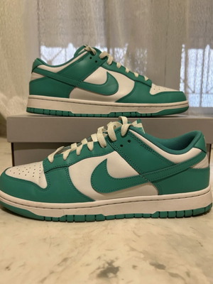 Nike Dunk Jade sneakers size 44, white and turquoise