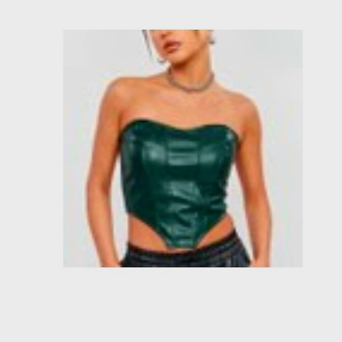 Decoro Emerald Strapless Corset Top like new, faux leather