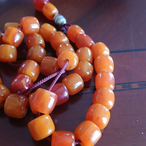 Mastic worry beads used with 33 beads and silver bead