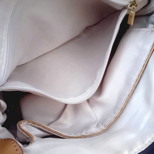 Shoulder bag in black-tan faux leather like new, 35x32 cm