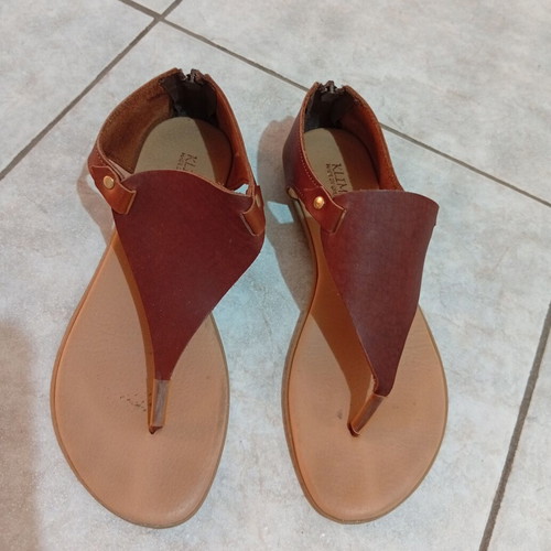Klimatsakis leather sandals size 36, brown, Greek made