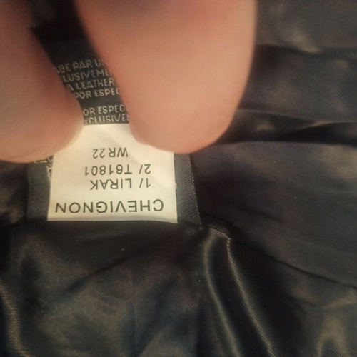 Chevignon leather long coat men's XL used, black