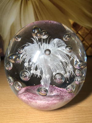 Large vintage heavy Murano style glass paperweight
