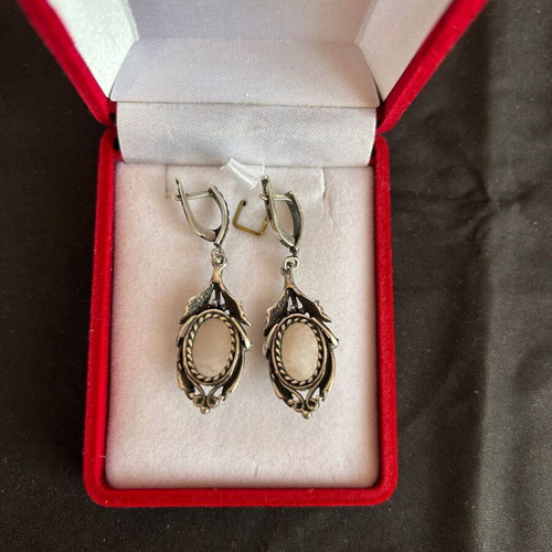 Vintage silver earrings (925) used with stone