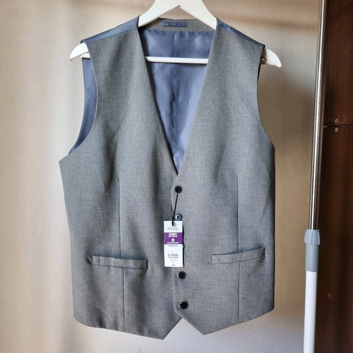 Burton Menswear London Skinny Stretch Suit Vest New Size L Gray