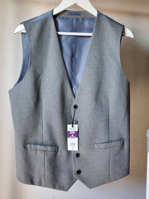 Burton Menswear London Skinny Stretch Suit Vest New Size L Gray