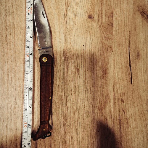 Gabrovska Nozhka Knife new, handmade with walnut and plum handles