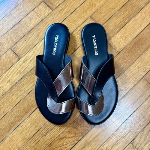 Sandals new, size 37, black with soft surface