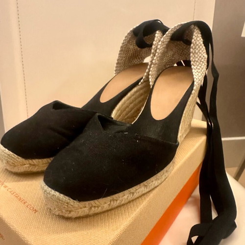 Castaner black and beige wedge sandals like new, size 40