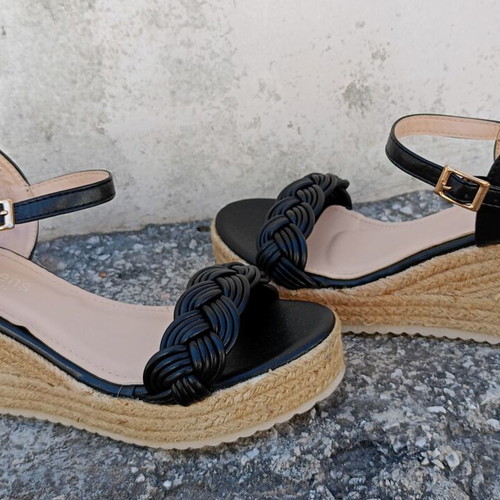 Sixth Sens women's platform sandals, size 40, beige and blue