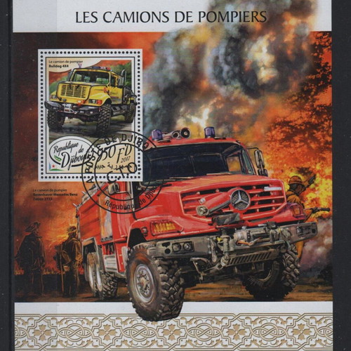 Djibouti 2017 Fire Trucks Stamps new, block and mini sheet