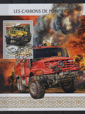 Djibouti 2017 Fire Trucks Stamps new, block and mini sheet