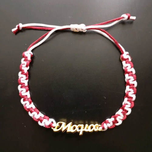 Mama bracelet new, large letter size, red and white, handmade