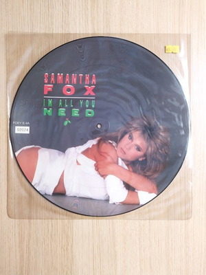 Samantha Fox I'm All You Need Touch Me vinyl 12" picture disc 1986 like new