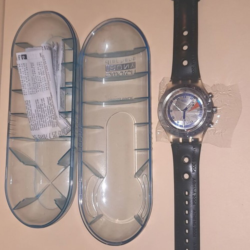 Swatch Aerinos SVCK4006 Chrono Quartz Watch like new, Athens 2004 Olympic Games