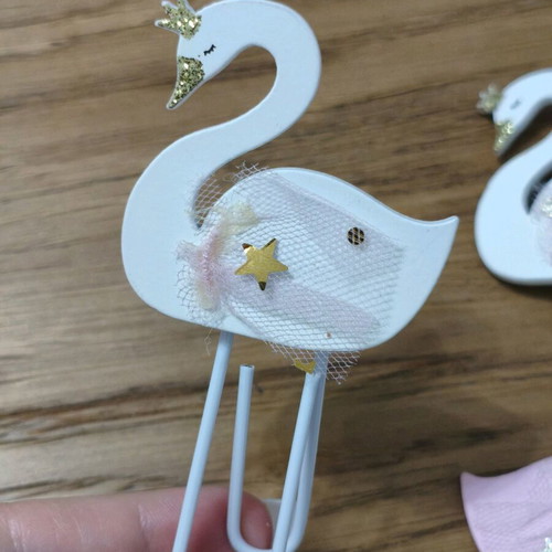 Wooden swans 5cm new decorative set