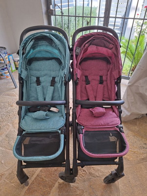 Mother Baby Two Bebe Divisible Twin Stroller like new