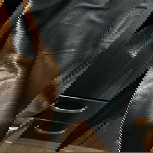 Дълго кожено жилетка Massimo Dutti