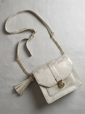 Accessorize bag new, iridescent with strap and tassel