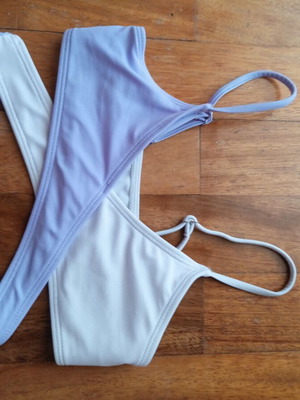 Shein bikini top like new, size S, white and purple