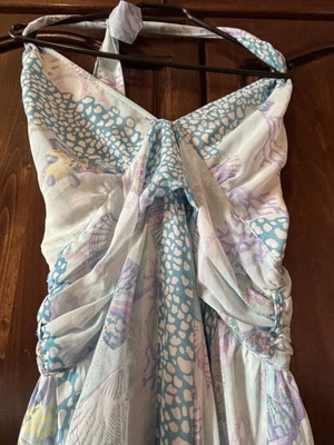 River Island long summer dress like new with sea motifs and open back
