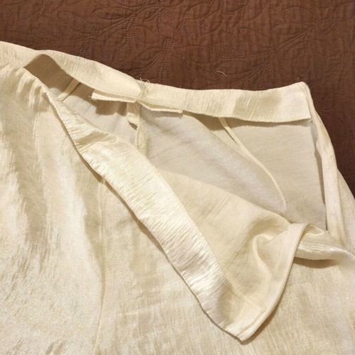 Champagne wide-leg pants and lingerie top set