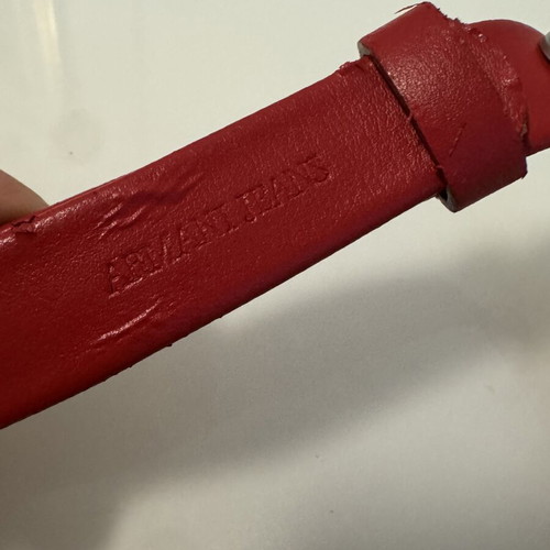 Armani Jeans red leather belt size 80, like new with studs