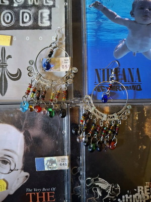Boho style earrings like new, multicolored