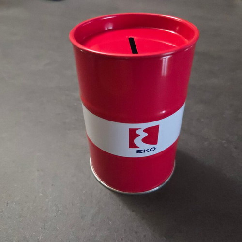 EKO Metal Barrel Coin Bank and Pencil Holder like new