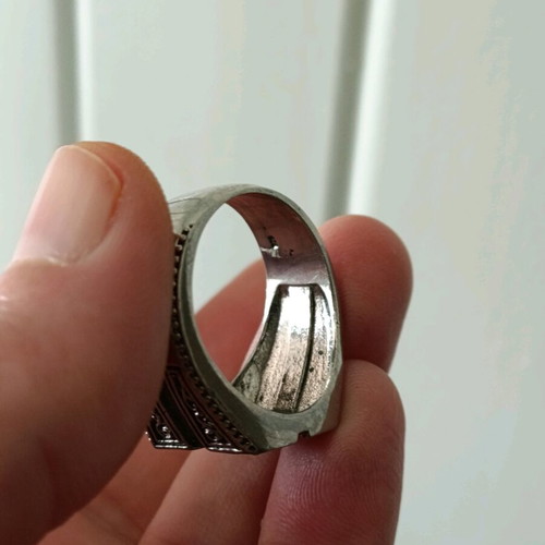 Men's stainless steel embossed ring with cross size 22 new