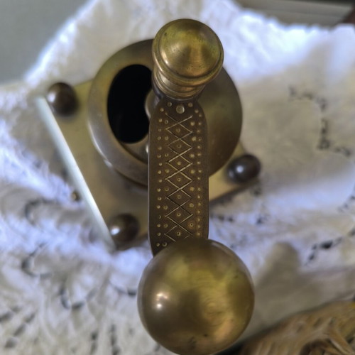 Old brass coffee grinder like new
