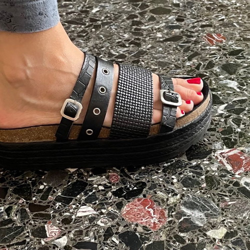 Sante platform sandals size 36 like new, black