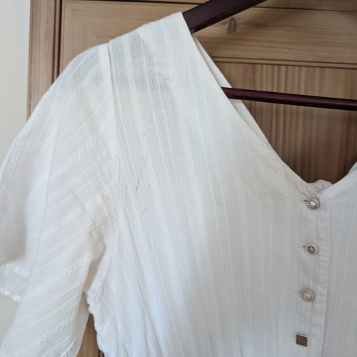 Japanese white dress with back bow, size S