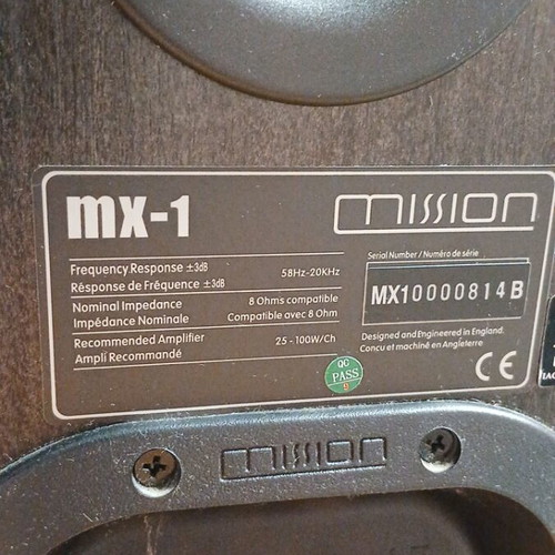 Ηχεία βιβλιοθήκης Mission MX-1 μεταχειρισμένα, ζευγάρι 8Ω 25-100w