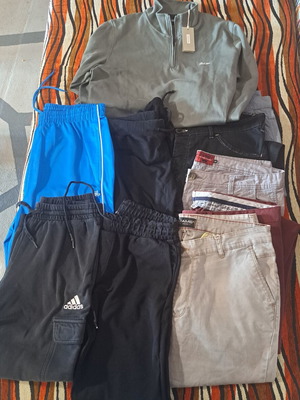 Men's pants bundle 9 pieces with new Rebase khaki shirt gift