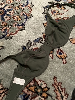 Marks & Spencer bikini top 85B used, grey and green