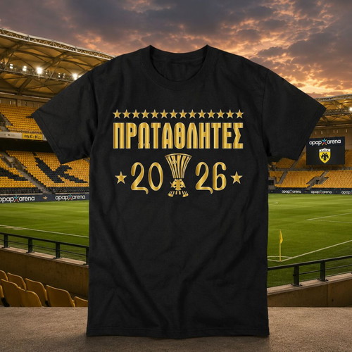 AEK Champions 2026 T-shirt new, 1+1 gift