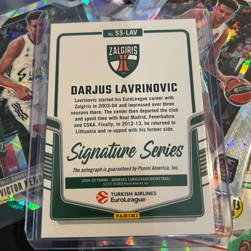 Euroleague Panini Donruss Darjus Lavrinovic Signature Series 2024-25 card new