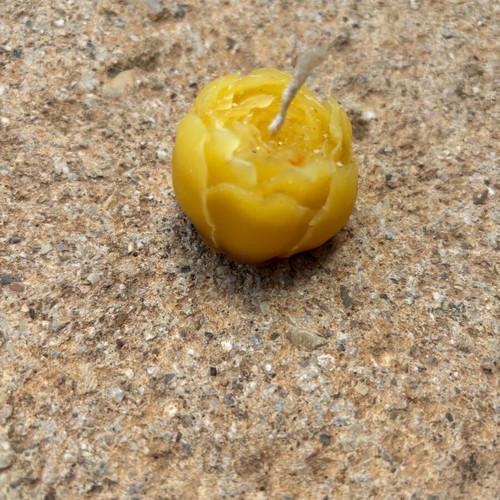 Mini Flower Candle yellow, handmade, new
