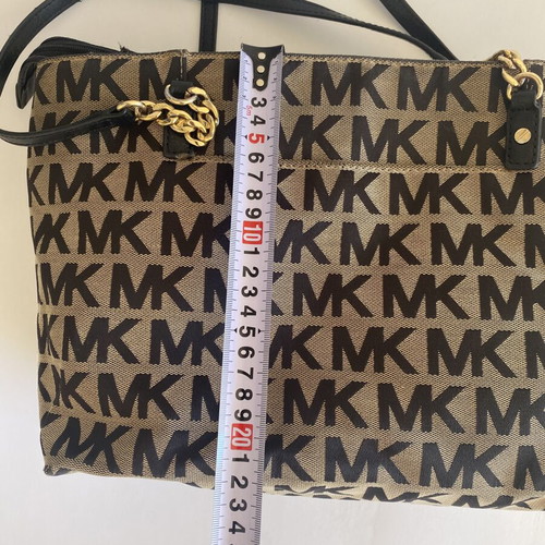 Michael Kors women's bag used, beige and black with MK design