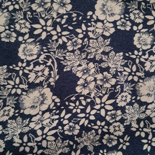 Printed pants used, cotton, white and blue, size L