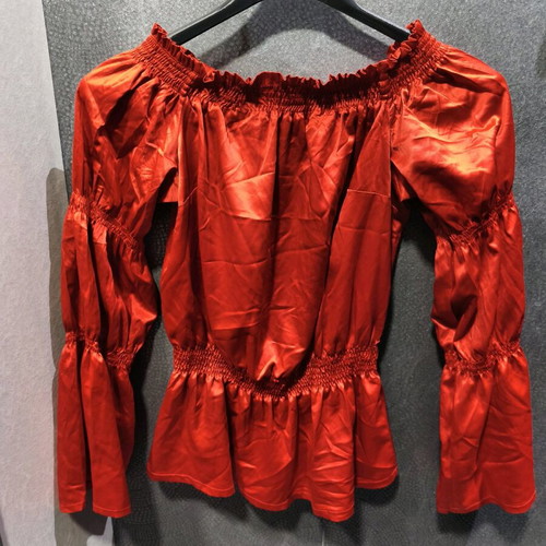 Grama satin blouse red, like new, size Small