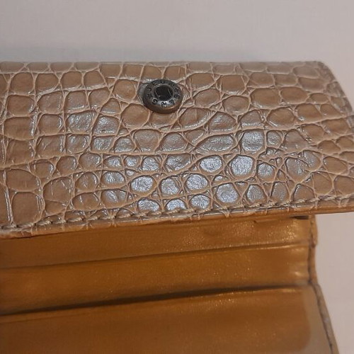 Mango beige key wallet with coin pocket and bronze details