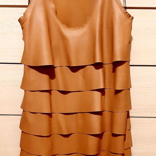Zara Dress Medium/Large genuine leather brown, brand new